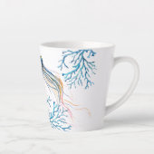 Kustblauwe kieuwvis en Waterverf van Zee koraal Latte Mok (Rechts)