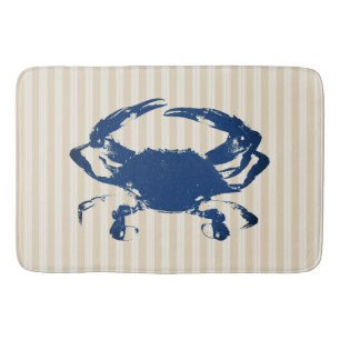Kustblauwe krab & tapijtschelpen badmat