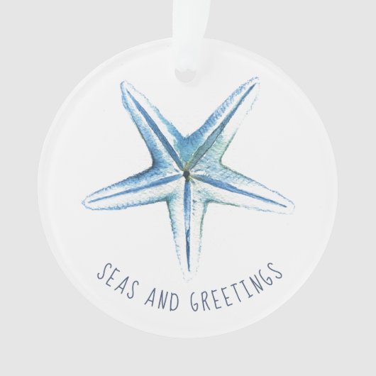 Kustblauwe Waterverf Ornament (voorkant)