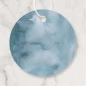 Kustblauwe Waterverf visweddenschap Bedankjes Labels (Achterkant)