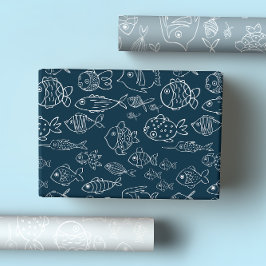 Kustblauwen Leuke oceaanvis Inpakpapier Vel