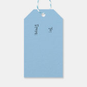 KUSTBLUEBIRD SCHEEPWERK, VERLIES VOGELS VALENTIJN CADEAULABEL (Achterkant)