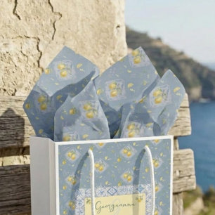 Kustboomgaard Amalfi Studio Winderig Azuurblauw Tissuepapier