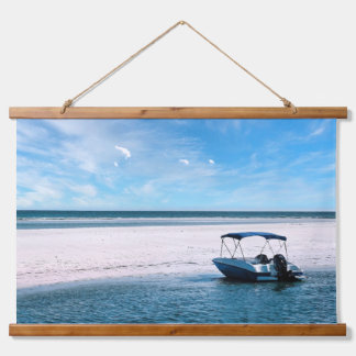 Kustboot wandkunst Minimalistische oceaanblauw Hangend Wandkleed