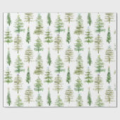 Kustbos dennen met zeesterren Kerstmis Cadeaupapier (Vlak)