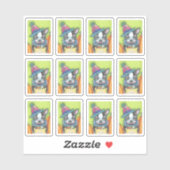 KUSTBOSTON TERRIER PLAATS IN HALLOEEN SLOONKOSTUOM STICKER (Vel)