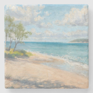 Kustbries Fijne Kunst Strandprint Stenen Onderzetter