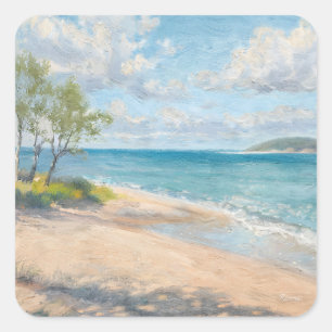 Kustbries Fijne Kunst Strandprint Vierkante Sticker