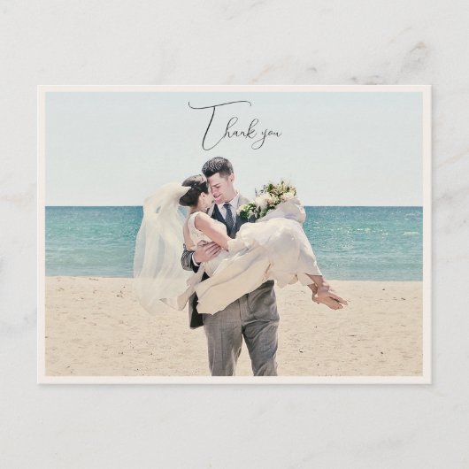 Kustbruiloft foto dank u briefkaart (Voorkant)