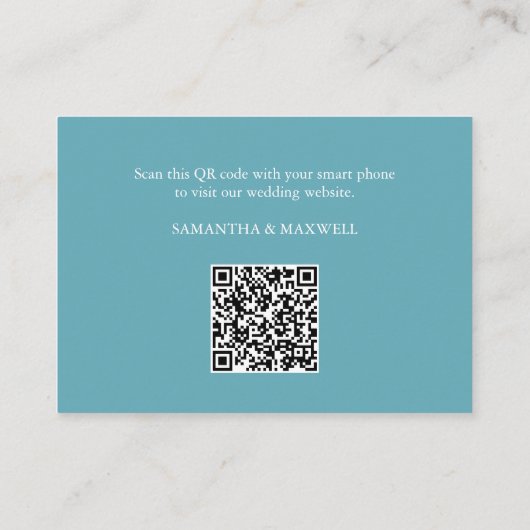 Kustbruiloft Website Tussenkaart Turquoise Blue Informatiekaartje (Achterkant)