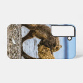 Kustbruine beren samsung galaxy hoesje (Achterkant horizontaal)