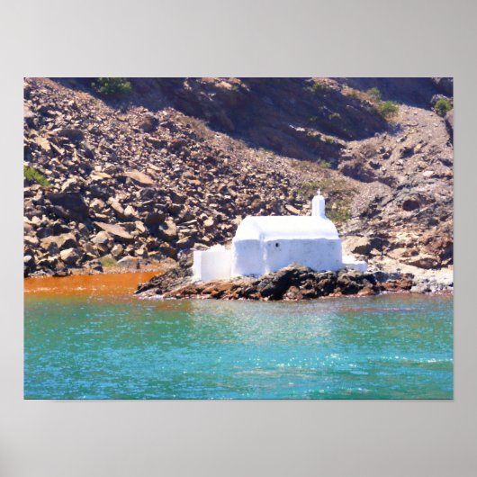 Kustcharm: Santorini, Griekenland's gesloten kapel Poster (Voorkant)