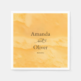 Kustchic gouden zand turquoise water bruiloft servet