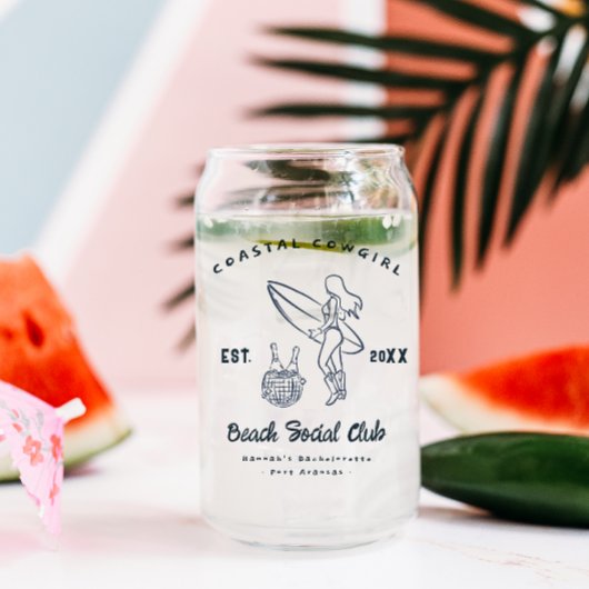 Kustcowgirl Bachelorette Favor Blikvorm Glas