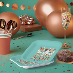 Kustcowgirl bruidsmeisjes 7 inch vierkant papieren bordje