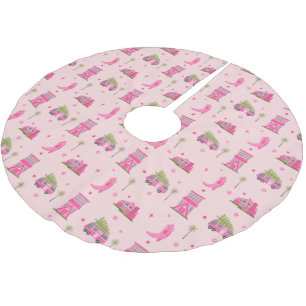 Kustcowgirl laarzen roze kerstcamper modern kerstboom rok