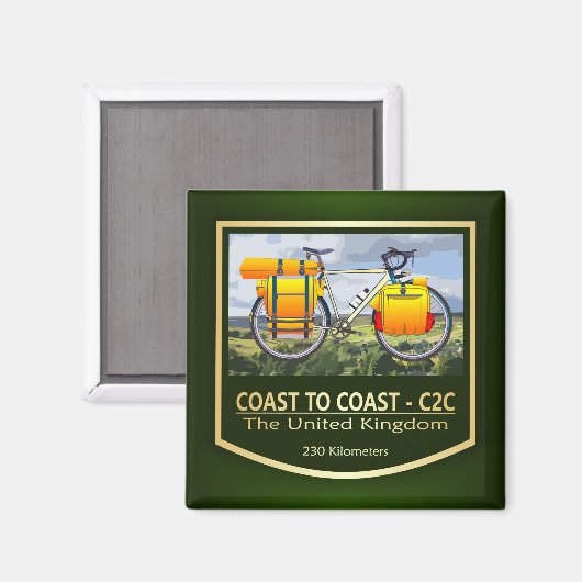 Kustcyclus tot Kustcyclus Route C2C (bike2) Magneet (Voorkant / Achterkant)