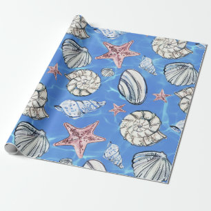 Kustdecor Seashell Ocean Water Cadeaupapier
