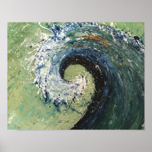Kustdoorbaaien met fijne kunst poster