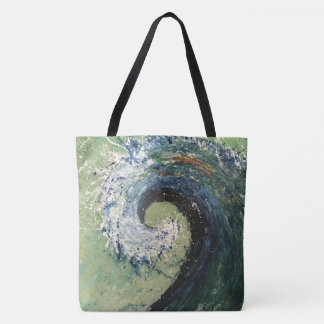 Kustdoorbaaien met fijne kunst tote bag
