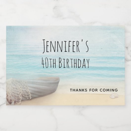 Kustdoorsnede met een Geviste vogeldag Sparkling Wijnetiket (Enkel label)