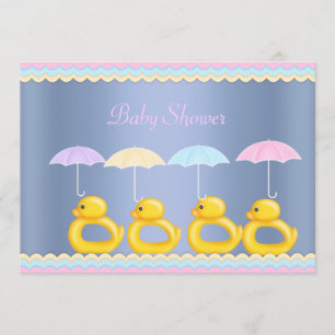 KUSTEENDEN BABY SHOWER INVITATIE BLAUW 2 KAART