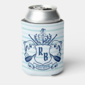 Kustemblam Dolphins Anchor Oar Shield Nauzale Blikjeskoeler (Blikje Achterkant)