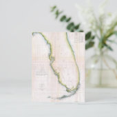  kusten van Florida Survey Map Briefkaart (Staand voorkant)