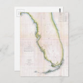  kusten van Florida Survey Map Briefkaart (Voorkant / Achterkant)