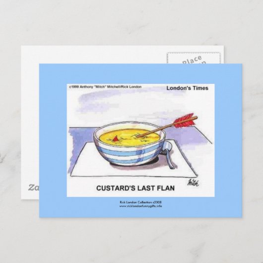 Kusters Laatste Flan Funny Cartoon Briefkaarten (Voorkant / Achterkant)