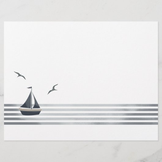 Kustfoto Tri-Fold huwelijksprogramma (Achterkant)