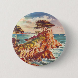  kustgebied Californisch toerisme Verenigde Staten Ronde Button 5,7 Cm