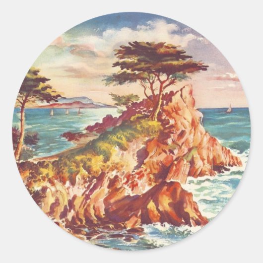 kustgebied Californisch toerisme Verenigde Staten Ronde Sticker (Voorkant)
