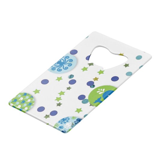 Kustgebied Critter ontwerp Kredietkaart Flessenopener (Voorkant Gekanteld)