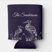 Kustgeïndividualiseerde witte herenvogels marinebl blikjeskoeler (Achterkant)