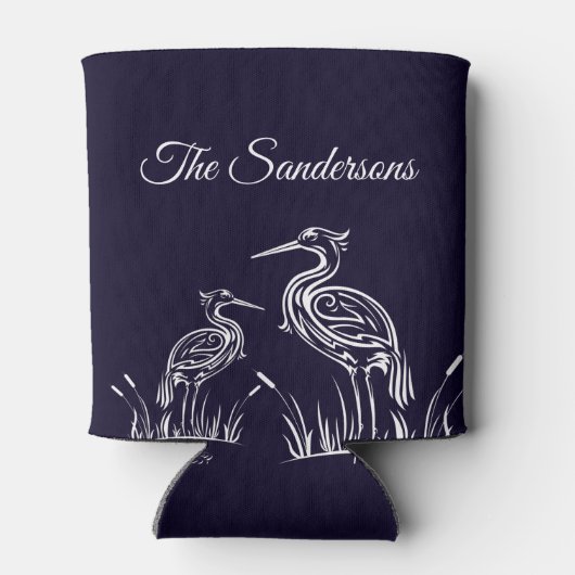 Kustgeïndividualiseerde witte herenvogels marinebl blikjeskoeler (Achterkant)