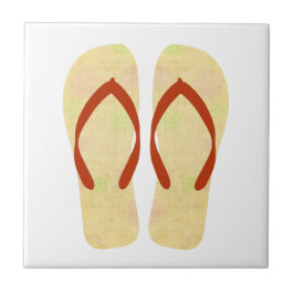 Kustgele Teenslippers Tegeltje