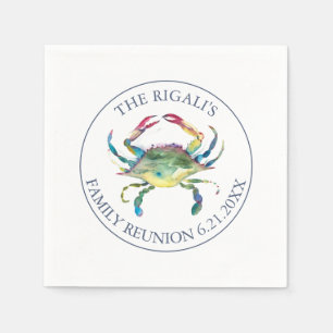 Kustgerichte Waterverf blauwe krab Servet