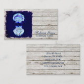 kustgevlekte nautische blauwe seizoenshellen van h visitekaartje (Voorkant / Achterkant)