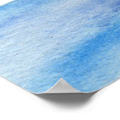 Kustgolf Waterverf Blauw Bruidsdouche Bord Poster (Hoek)