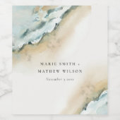 Kustgolf Zee Zandband Nautical Weddenschap Wijn Etiket (Enkel label)