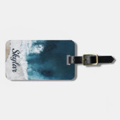 Kustgolven Uitzicht gepersonaliseerd Bagagelabel (Voorkant horizontaal)