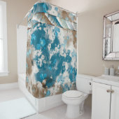 Kustgrens Abstracte golfbreker Douchegordijn (In situ)