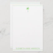 Kustgroene en witte palmbomen briefpapier (Voorkant / Achterkant)