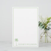 Kustgroene palm palm boom gepersonaliseerd briefpapier (Staand voorkant)