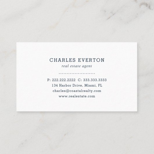 Kustgrond Nautical Threadass Navy Visitekaartje (Achterkant)