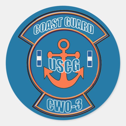 KustGuard CWO-3 Anchor Emblem Ronde Sticker (Voorkant)