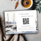 Kusthaven Boten Zeegezicht Bruiloft QR Code RSVP Informatiekaartje