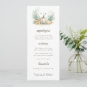 Kustherfst Pompoen Schelp Bruiloft Menu (Staand voorkant)