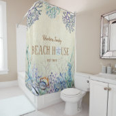 Kusthuis Zee Levensfamilie naam Douchegordijn (In situ)